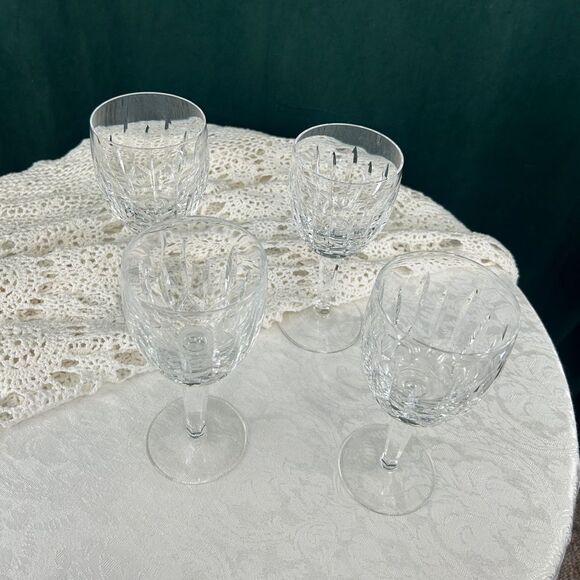 Vintage Waterford Elegant Clear Cut Glads Crystal Wine Glass Set - Picture 3 of 5